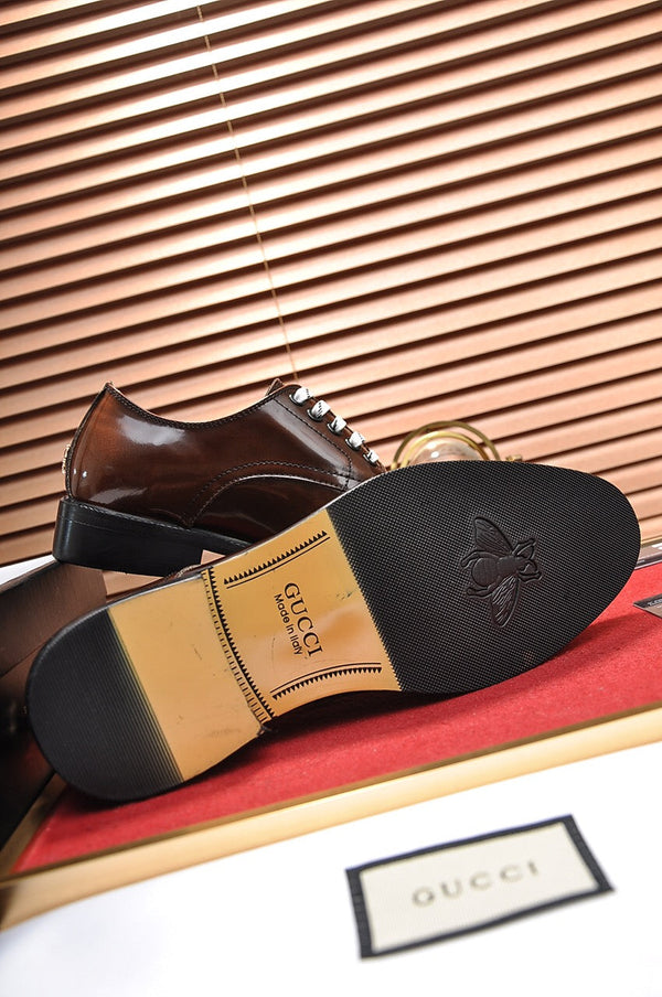 GG Men's Loafer Brown Patent Leather 526114