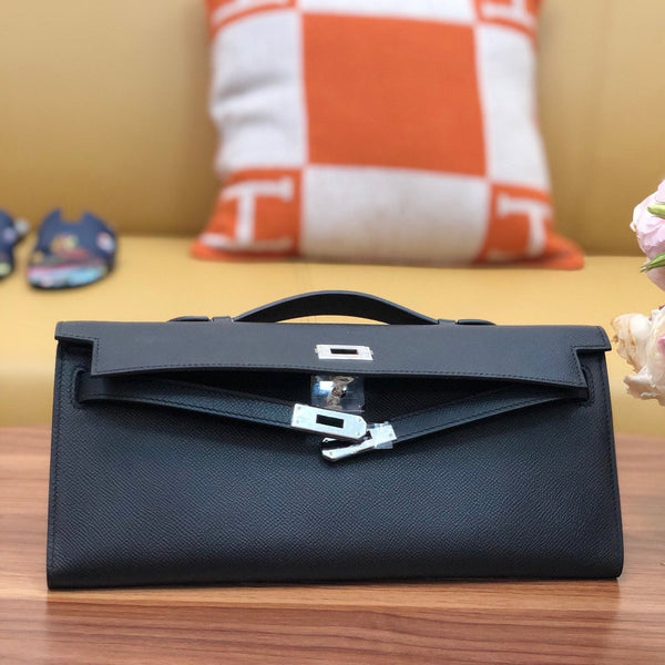 HM Kelly Cut 31cm Black Swift Leather Shw