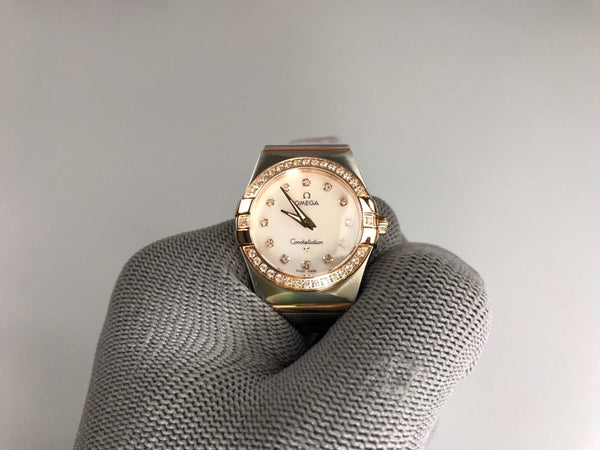 Omega Constellation 27mm Diamond Silver Pink Gold