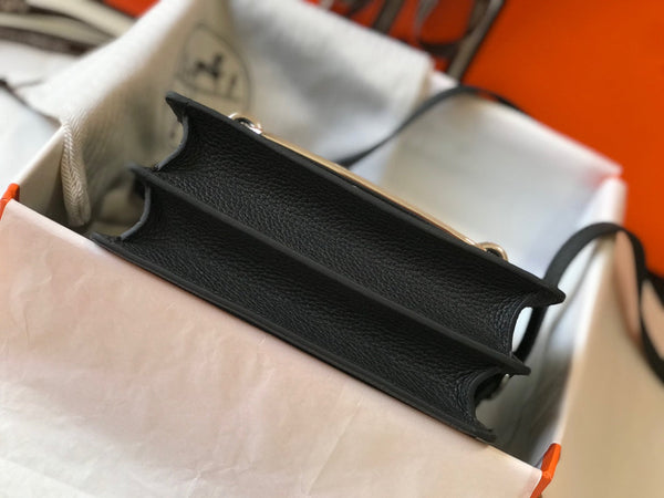 HM SAC ROULIS 18 BLACK TOGO LEATHER