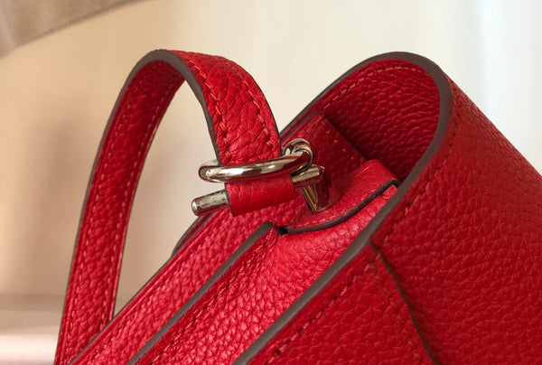 HM SAC ROULIS 18 RED TOGO LEATHER