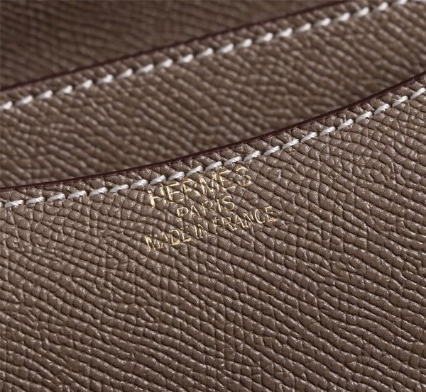 HM CONSTANCE BAGS 22 CHOCOLATE EPSOM GOLD HARDWARE