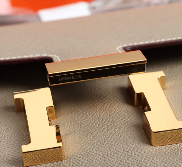 HM CONSTANCE BAGS 22 KHAKI EPSOM GOLD HARDWARE