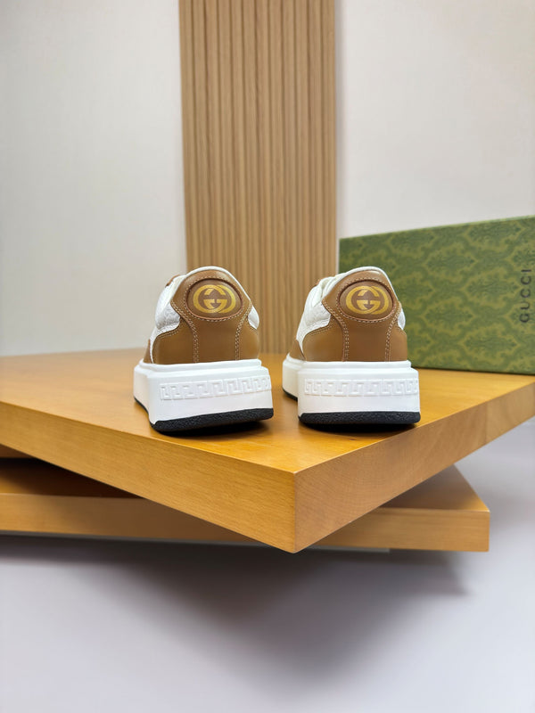 GG SNEAKER WHITE BROWN NAPPA LEATHER 194552
