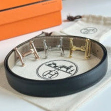 Fibbia HM Mors H e cintura reversibile da 24 mm in pelle marrone nera 125350