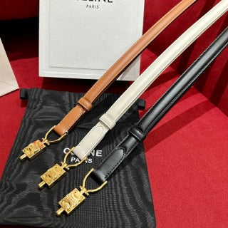 CEL Gold Buckle Belt 18mm Calfskin 176484