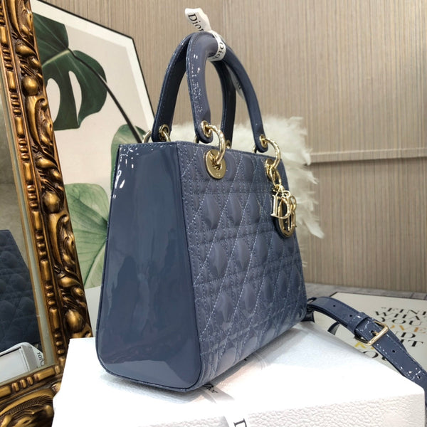 medium lady 24 raf blu vernice vitello