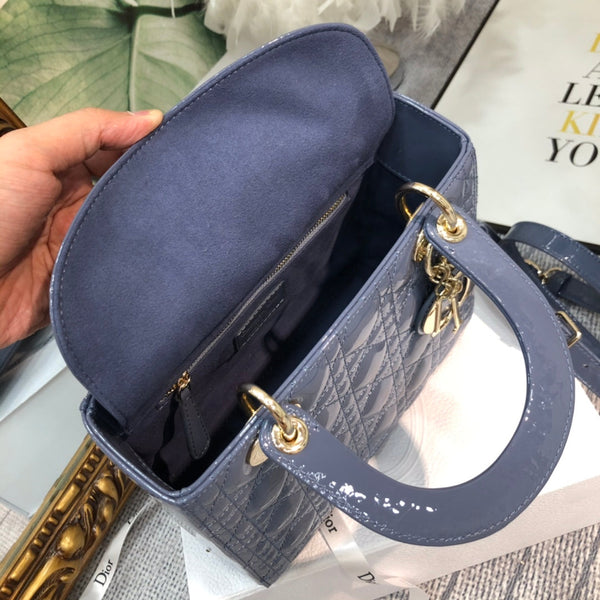 medium lady 24 raf blu vernice vitello