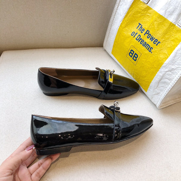 HM Pegase Ballerina Flats Black Patent Leather 546212