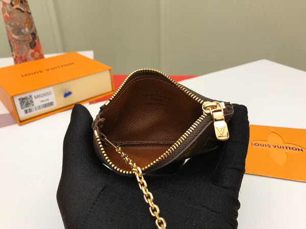 PORTACHIAVI LV 12 MARRONE IN TELA MONOGRAMMA