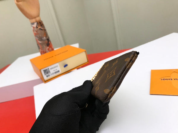 PORTACHIAVI LV 12 MARRONE IN TELA MONOGRAMMA