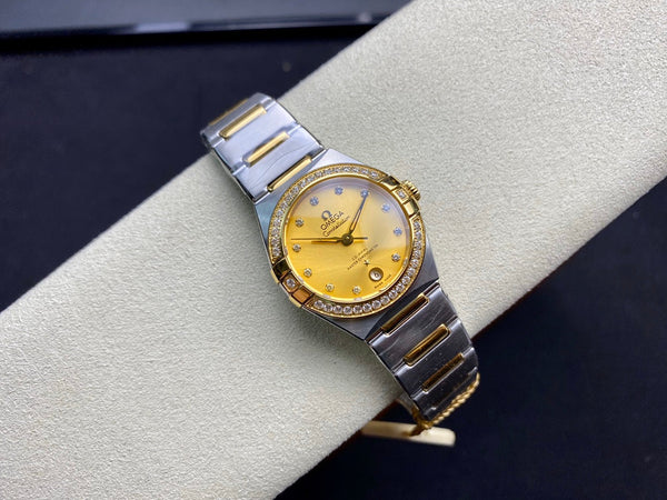 Omega Constellation 29mm Silver Gold Diamond