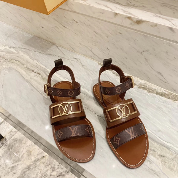 LV Academy Flat Sandal Brown Cowhide