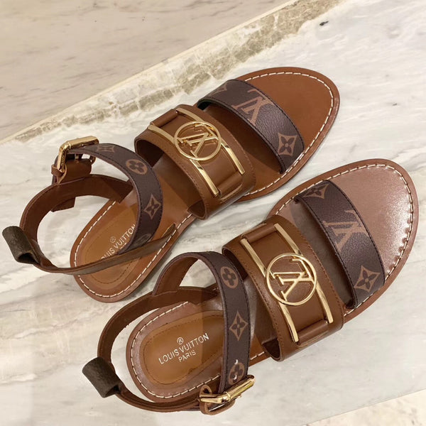 LV Academy Flat Sandal Brown Cowhide