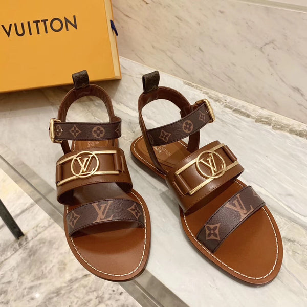 LV Academy Flat Sandal Brown Cowhide