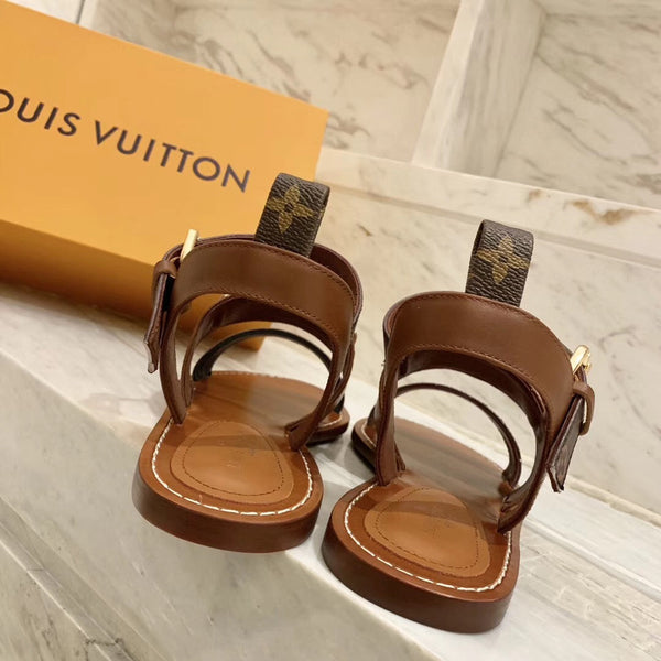 LV Academy Flat Sandal Brown Cowhide