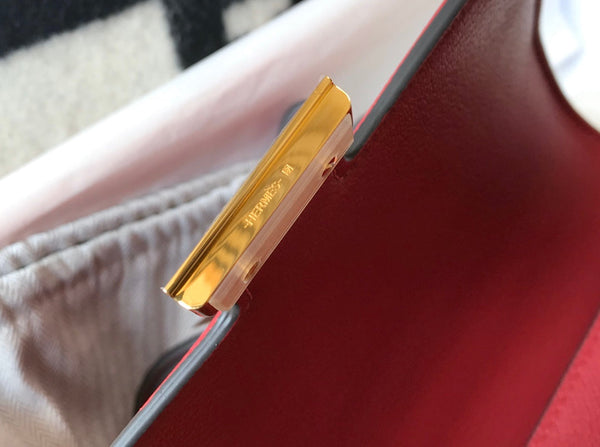 CONSTANCE 18 DARK RED EPSOM GOLD HARDWARE