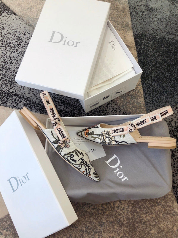 CD 25 J'Adior Slingback Flat Fabric 237871