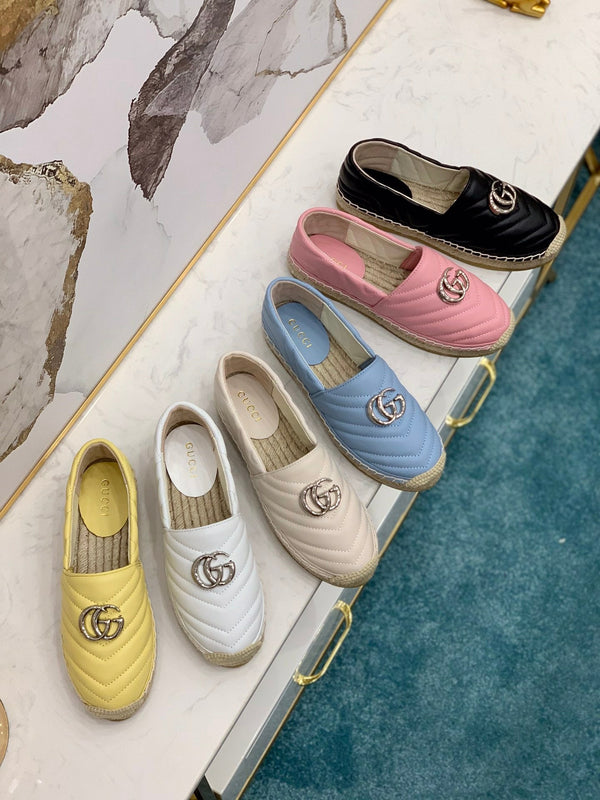 gg espadrilles black calfskin silver gg