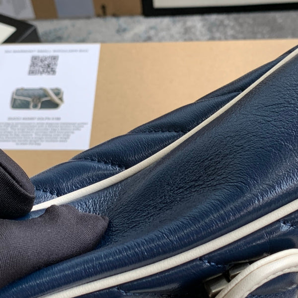 BORSA A MANO GG MARMONT MEDIUM 26 IN PELLE DI VITELLO BLU NOTTE