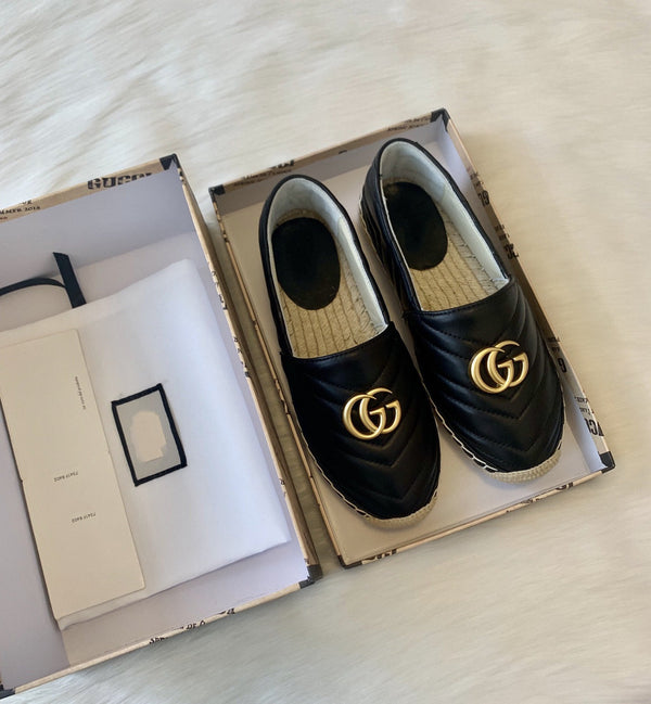 gg espadrilles black calfskin
