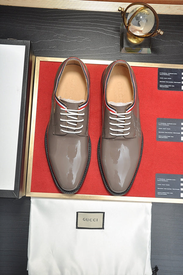 GG Men's Dress Shoe Grey Patent Leather 142176