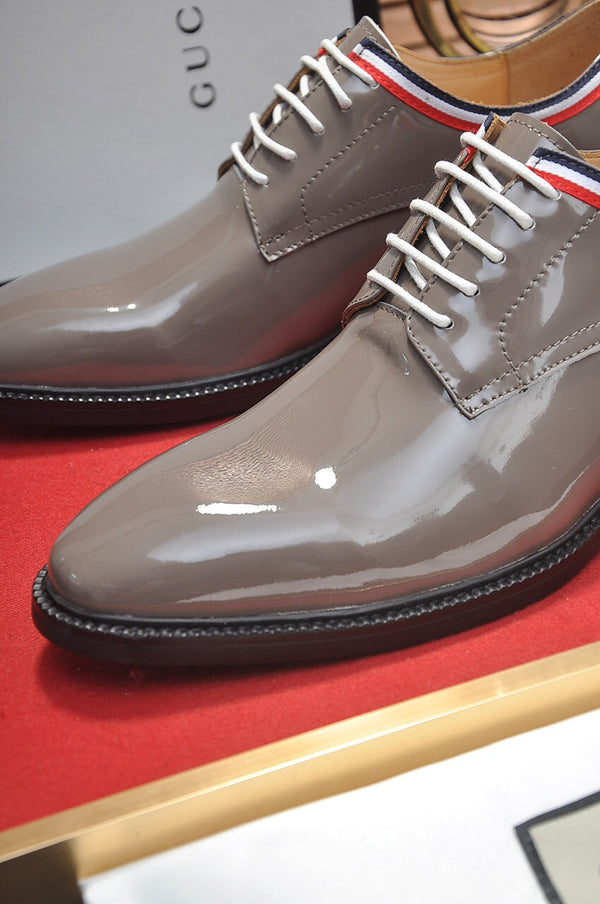 GG Men's Dress Shoe Grey Patent Leather 142176