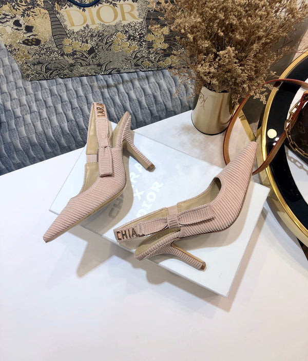 JAdior slingback pumps 95 all rose cannelle embroidered cotton