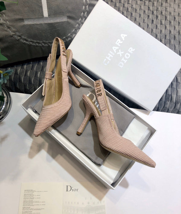 JAdior slingback pumps 95 all rose cannelle embroidered cotton