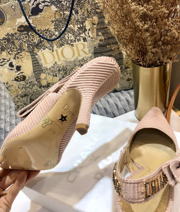 JAdior slingback pumps 95 all rose cannelle embroidered cotton