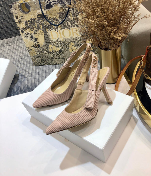 JAdior slingback pumps 95 all rose cannelle embroidered cotton