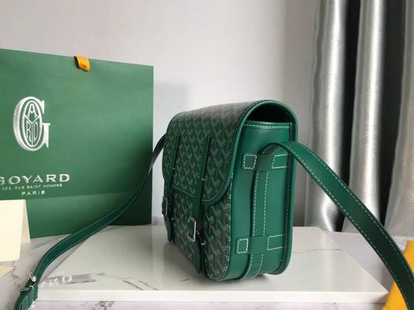 BELVEDERE II BAG 28 IN GREEN GOYARDINE CANVAS