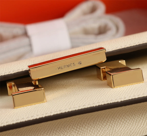 HM CONSTANCE BAGS 22 CREAM EPSOM GOLD HARDWARE