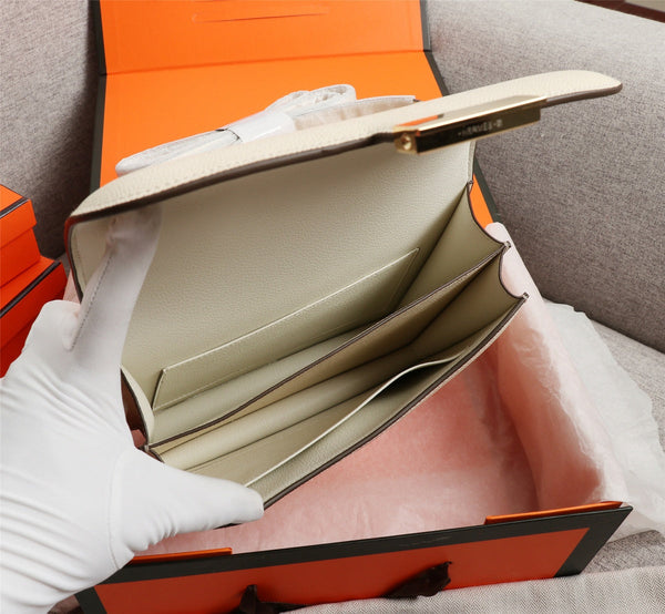 HM CONSTANCE BAGS 22 CREAM EPSOM GOLD HARDWARE