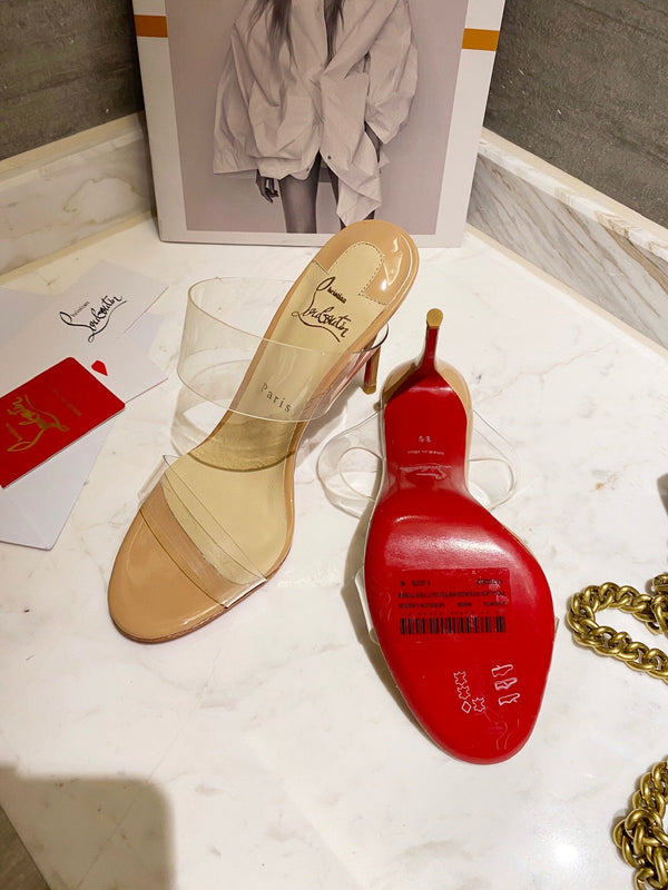 Christian Louboutin Just Nothing Sandals Beige Transparent Sheepskin