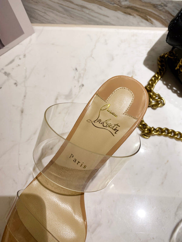Christian Louboutin Just Nothing Sandals Beige Transparent Sheepskin