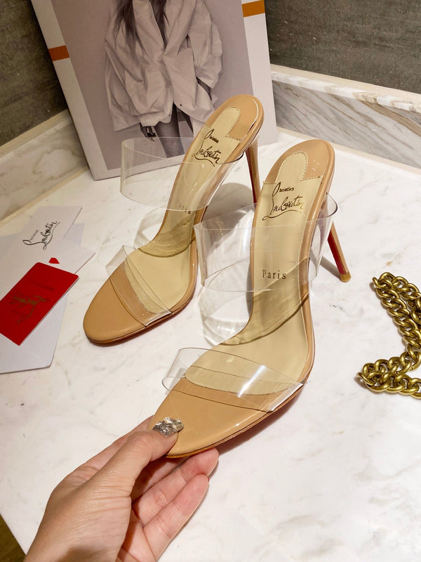 Christian Louboutin Just Nothing Sandals Beige Transparent Sheepskin