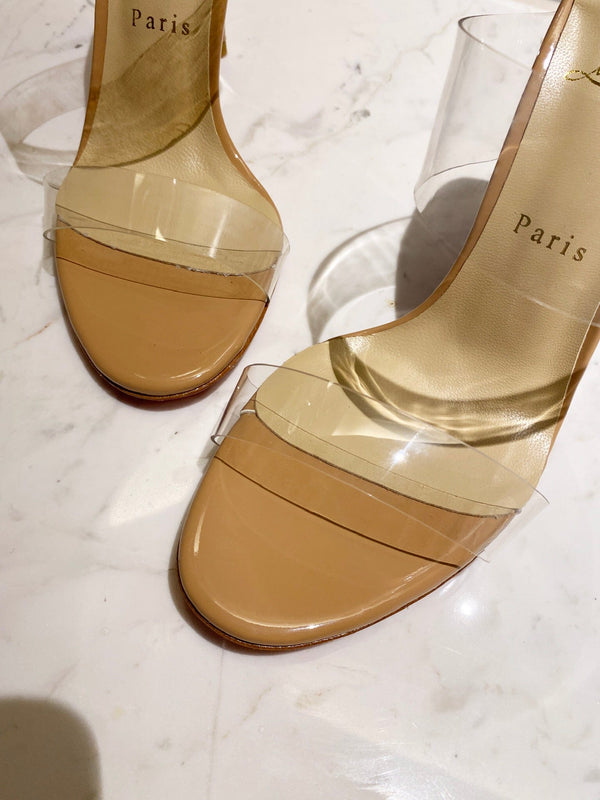 Christian Louboutin Just Nothing Sandals Beige Transparent Sheepskin