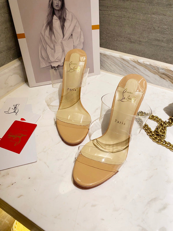 Christian Louboutin Just Nothing Sandals Beige Transparent Sheepskin