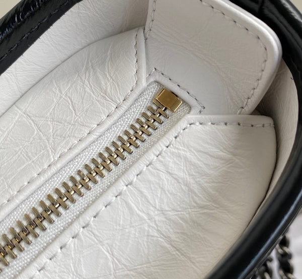 Chanel 25 Gabrielle Black White 20cm Calfskin 289506