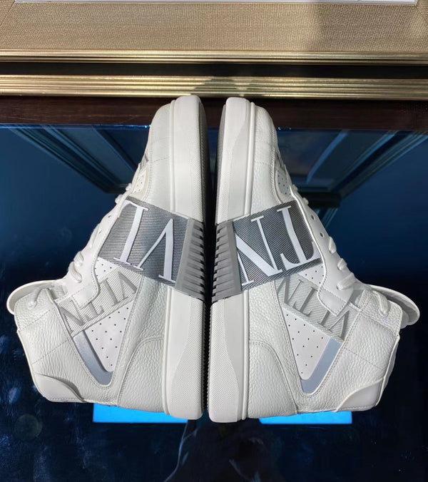Valenti High Top VL7N White Calfskin Grey Canvas 993744