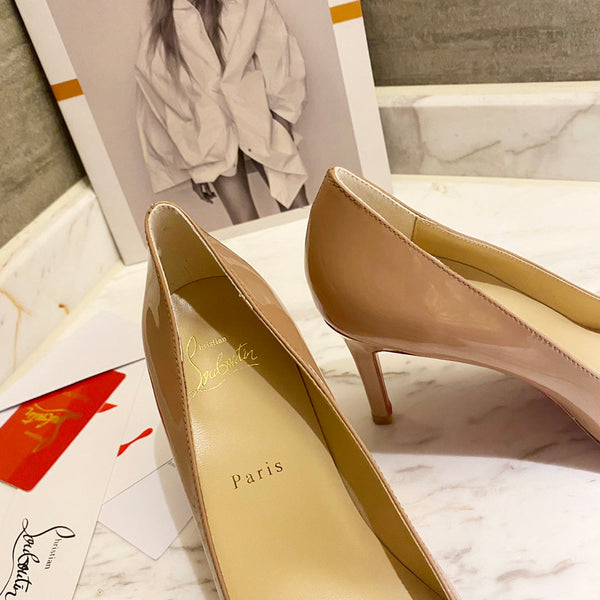 CL Simplenodo Bow Pumps 85mm Patent Leather Nude