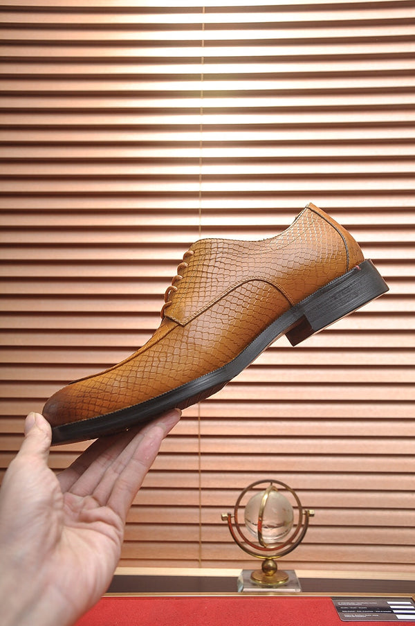 HM Men's Dress Shoe Brown Sheepskin