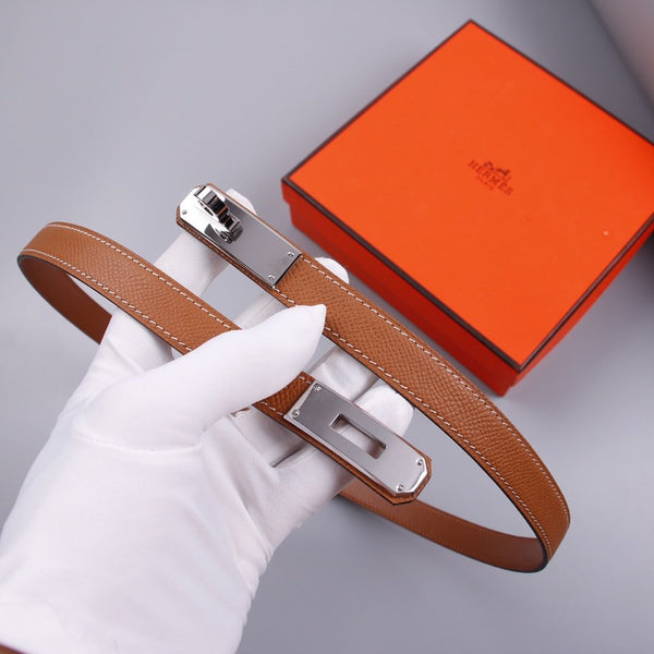 hm kelly belt 18mm gold calfskin silver buckle