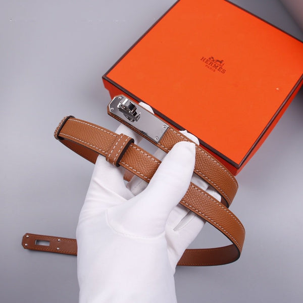 hm kelly belt 18mm gold calfskin silver buckle