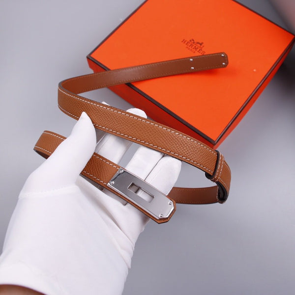 hm kelly belt 18mm gold calfskin silver buckle