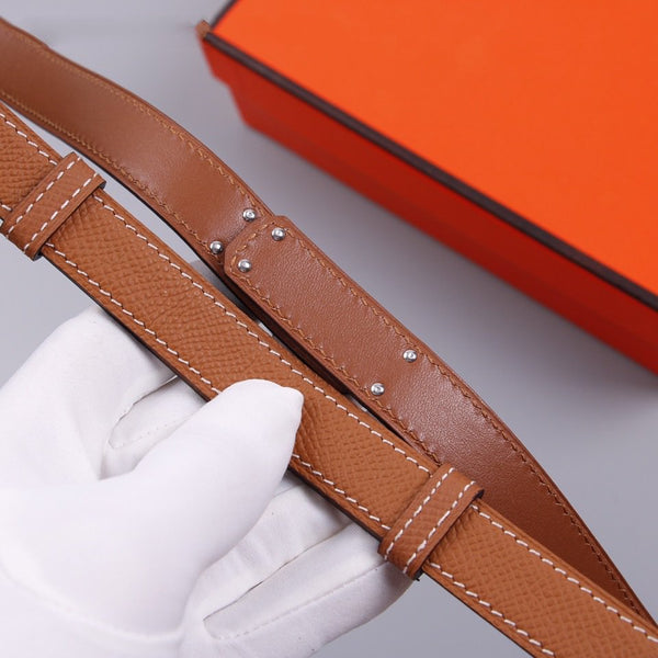 hm kelly belt 18mm gold calfskin silver buckle