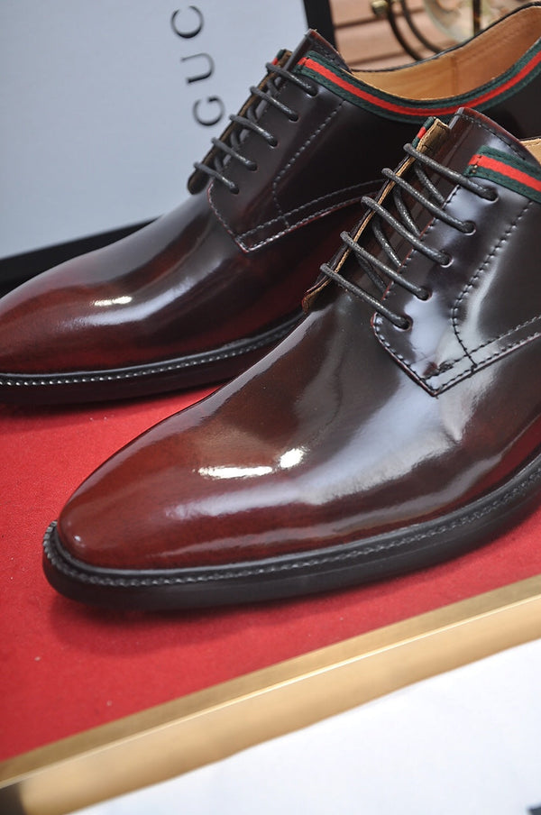 GG Men's Dress Shoe Dark Brown Patent Leather 140493