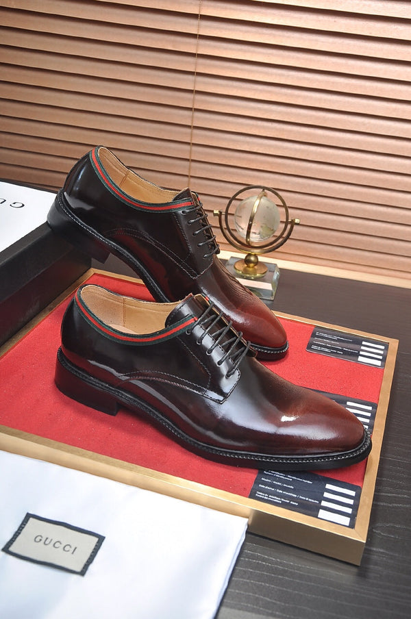 GG Men's Dress Shoe Dark Brown Patent Leather 140493