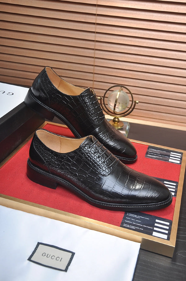 GG Men's Loafer Black Embossed Cowhide 140491